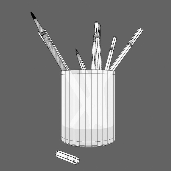 3ds max pencil box felt-tip - Glass with Pencils by Tschirner